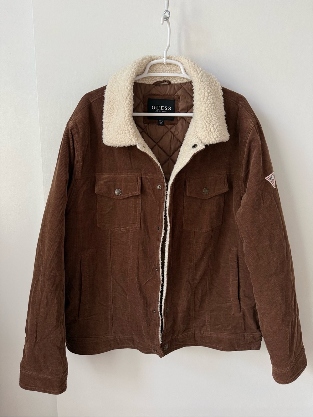 GUESS Brown Corduroy Sherpa Trucker Jacket - Picture 3 of 13